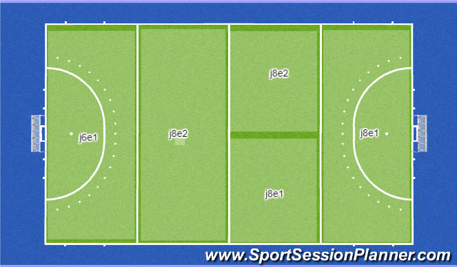 Hockey Session Plan Drill (Colour): Veldverdeling