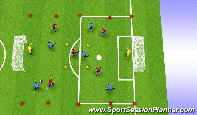 Football/Soccer Session Plan Drill (Colour): Team Pressing