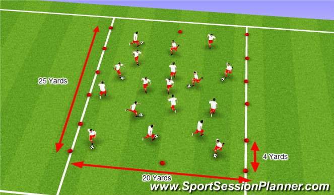 Football/Soccer Session Plan Drill (Colour): Warm up