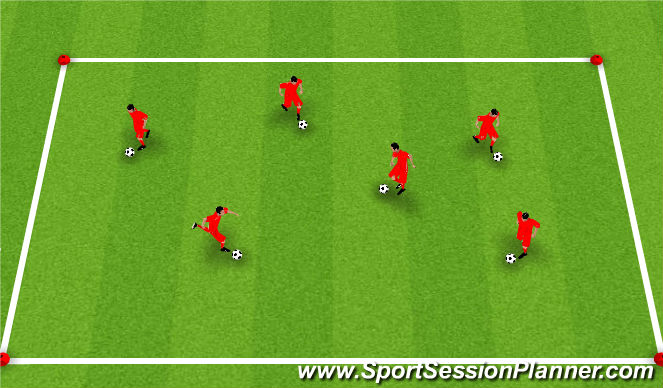 Football/Soccer Session Plan Drill (Colour): Warm-Up - Red Light, Green Light