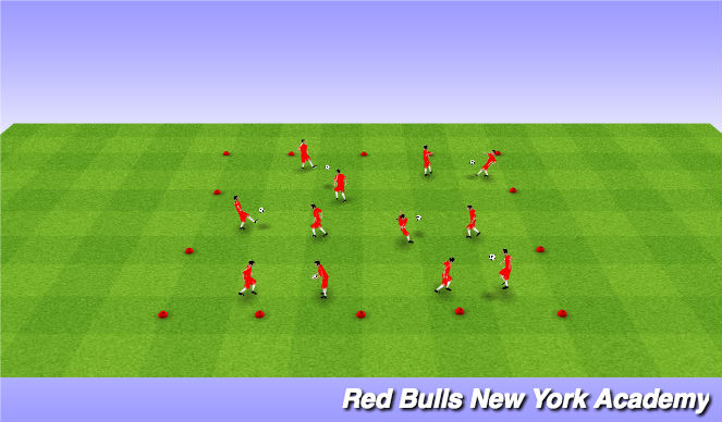 Football/Soccer Session Plan Drill (Colour): Juggling Warm-Up