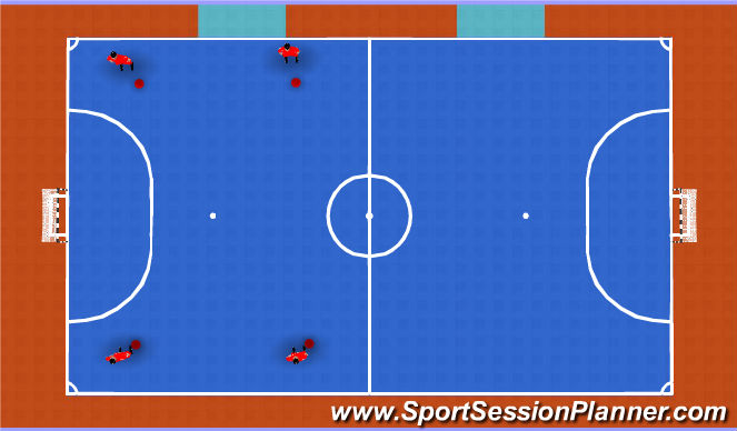 Futsal Session Plan Drill (Colour): Dynamic and Technical Warm Up