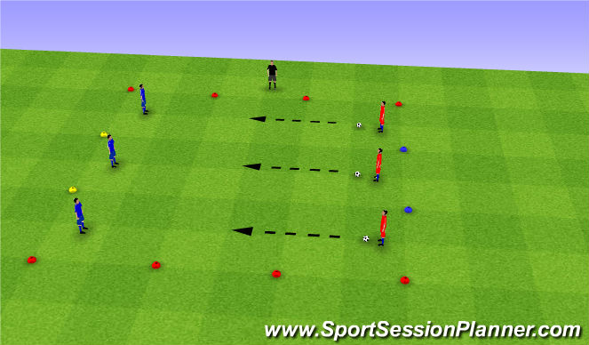 Football/Soccer Session Plan Drill (Colour): 1v1s (1)