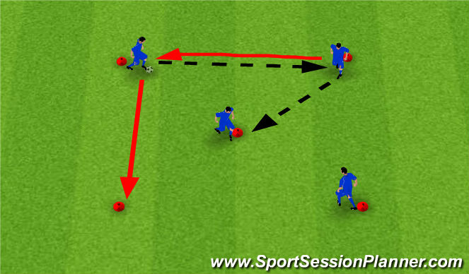 Football/Soccer Session Plan Drill (Colour): Dice Passing Warm Up