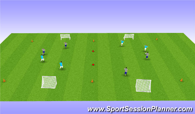 Football/Soccer Session Plan Drill (Colour): 2v2