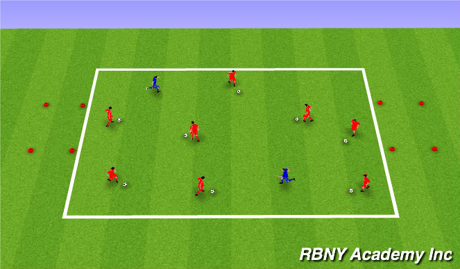 Football/Soccer Session Plan Drill (Colour): Cops and Robbers