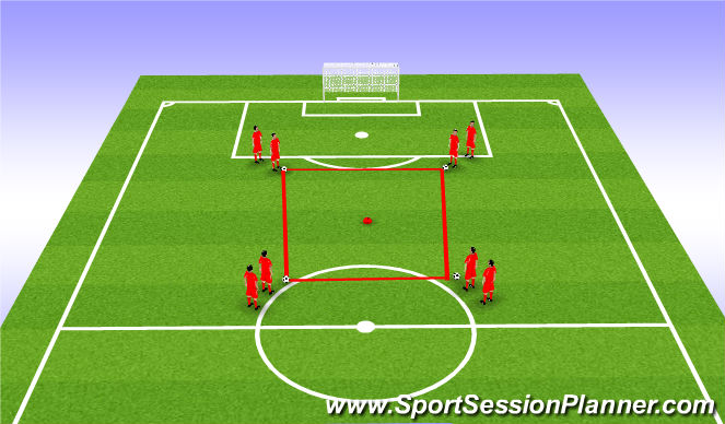 Football/Soccer Session Plan Drill (Colour): Warm up