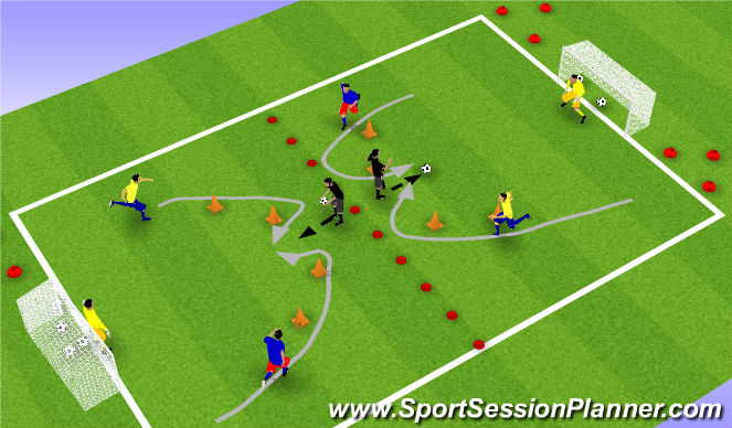 Football/Soccer Session Plan Drill (Colour): Battle for the Ball