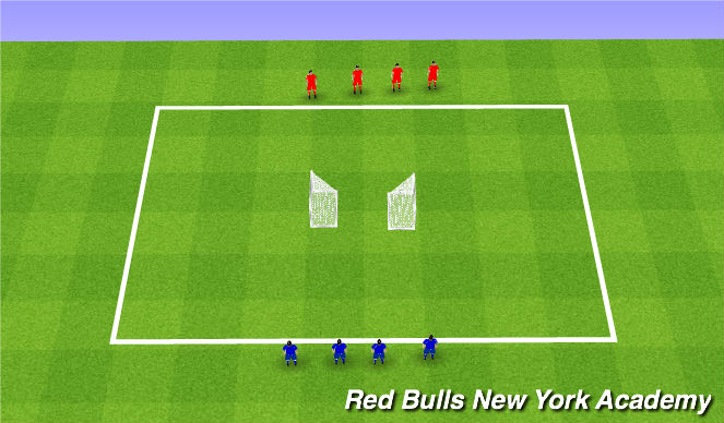 Football/Soccer Session Plan Drill (Colour): 1v1 w/2 goals