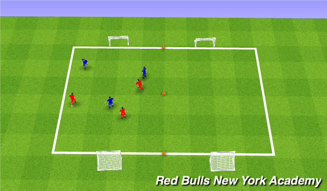 Football/Soccer Session Plan Drill (Colour): 3v3 scrimmages