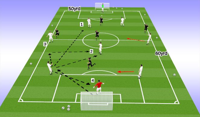 Football/Soccer Session Plan Drill (Colour): Global #1 - Spurs SSG (8v6)