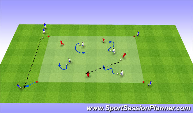 Football/Soccer Session Plan Drill (Colour): Passing and receiving : warm up