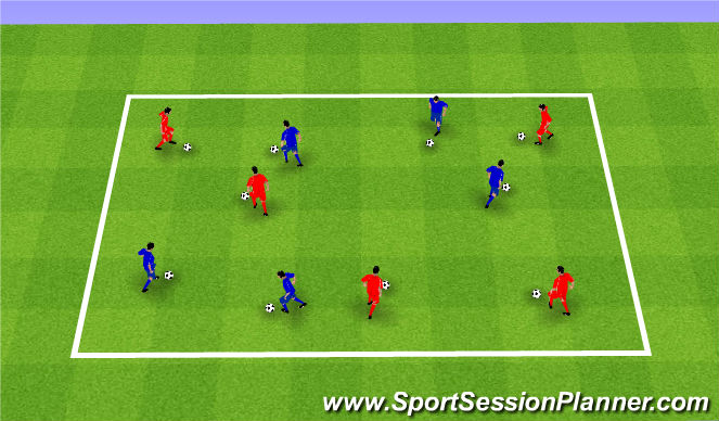 Football/Soccer Session Plan Drill (Colour): Ball Mastery