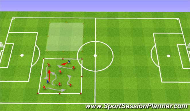 Football/Soccer Session Plan Drill (Colour): Tag Warm-Up