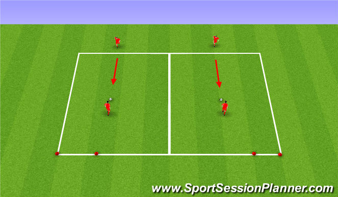 Football/Soccer Session Plan Drill (Colour): 1v1 Defending Technique