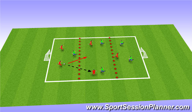 Football/Soccer Session Plan Drill (Colour): Thirds game