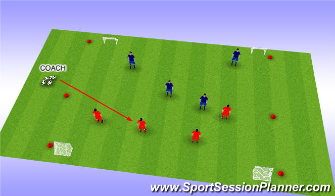 Football/Soccer Session Plan Drill (Colour): 4 v 4 game