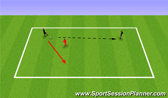 Football/Soccer Session Plan Drill (Colour): 2v1/3v1 Keep Away