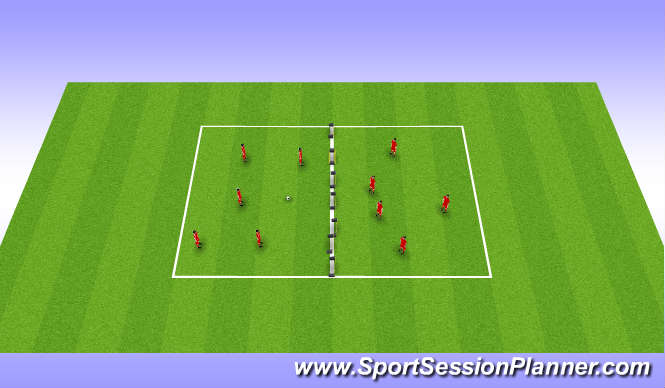 Football/Soccer Session Plan Drill (Colour): Football tennis