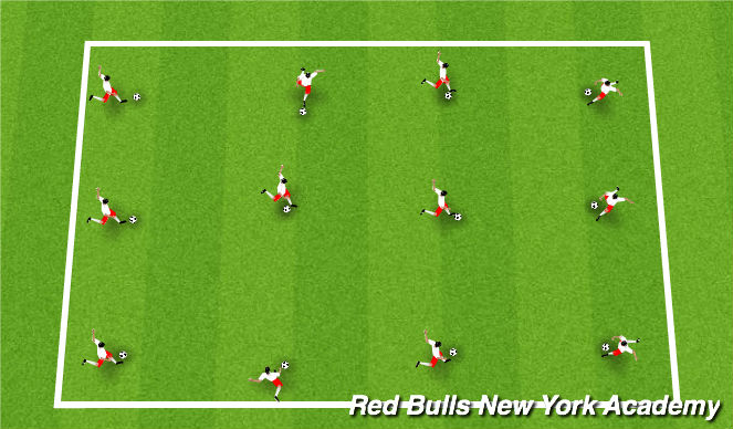 Football/Soccer Session Plan Drill (Colour): WARM UP