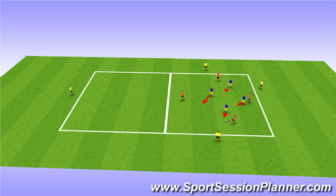 Football/Soccer Session Plan Drill (Colour): Activation Rondo - Press The Bal