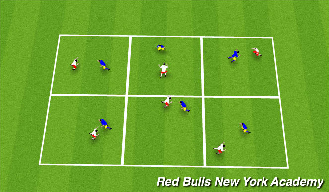 Football/Soccer Session Plan Drill (Colour): Warm-up Knee Tag