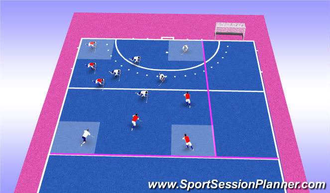 Hockey Session Plan Drill (Colour): Push Possession