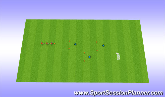 Football/Soccer Session Plan Drill (Colour): Side Moves - Dribble threw the gate