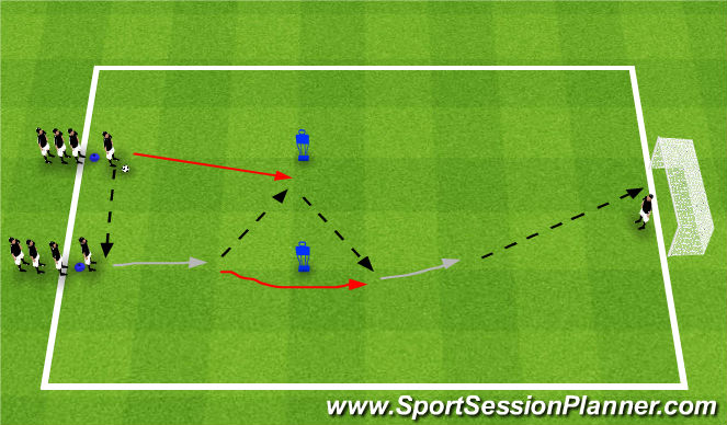 Football/Soccer Session Plan Drill (Colour): Give & Go