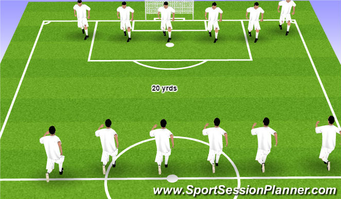 Football/Soccer Session Plan Drill (Colour): Warm Up - Continous / Dynamic Mvmt