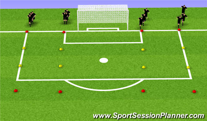 Football/Soccer Session Plan Drill (Colour): Warm up - Quick Feet