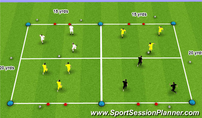 Football/Soccer Session Plan Drill (Colour): Global 1 -  (3v3 SSG)