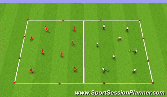 Football/Soccer Session Plan Drill (Colour): Passing and Receiving