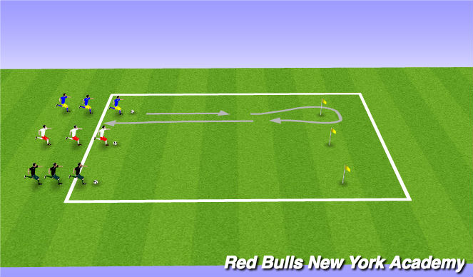 Football/Soccer Session Plan Drill (Colour): dribbling race