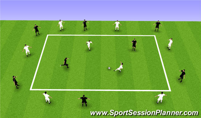 Football/Soccer Session Plan Drill (Colour): 2v2 alt warm up