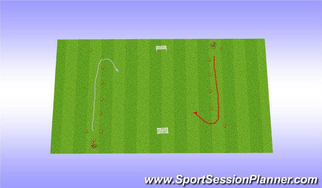 Football/Soccer Session Plan Drill (Colour): 1 vs 1 - passing moves