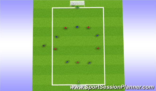 Football/Soccer Session Plan Drill (Colour): Skill Game 5v5 (+ 2 GK)