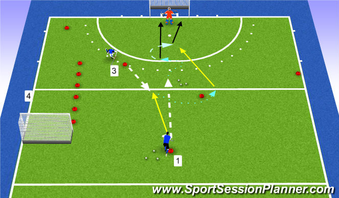 Hockey Session Plan Drill (Colour): Warming Up 1