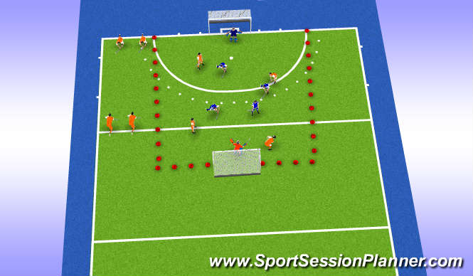 Hockey Session Plan Drill (Colour): Play the situation! Up or Down?!