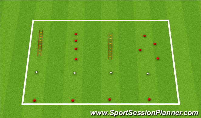 Football/Soccer Session Plan Drill (Colour): Warm Up - Physical Literacy Activities