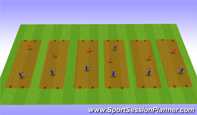 Football/Soccer Session Plan Drill (Colour): 1v1's