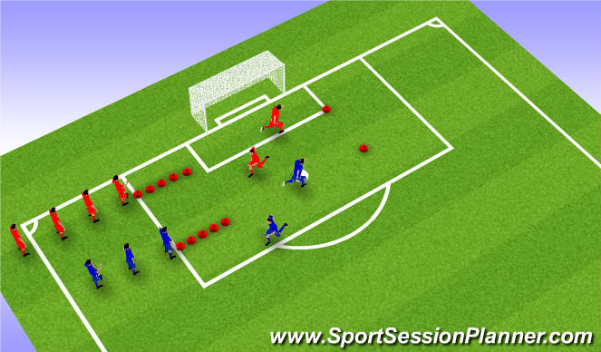 Football/Soccer Session Plan Drill (Colour): Cone Warm-Up