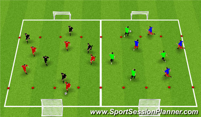 Football/Soccer Session Plan Drill (Colour): Arrival Activity (Whole)