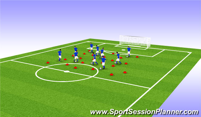 Football/Soccer Session Plan Drill (Colour): running with ball dribbling