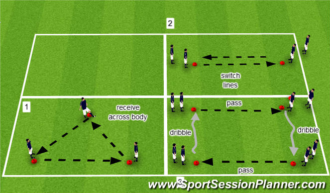 Football/Soccer Session Plan Drill (Colour): Passing Ball Mastery