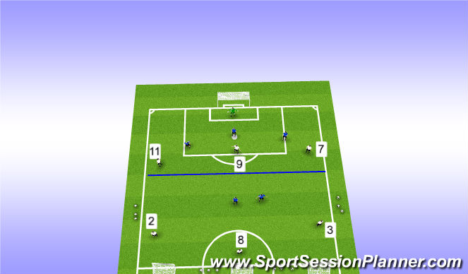 Football/Soccer Session Plan Drill (Colour): 6 v 5