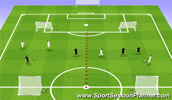 Football/Soccer Session Plan Drill (Colour): Intentional Free Play (15 mins)