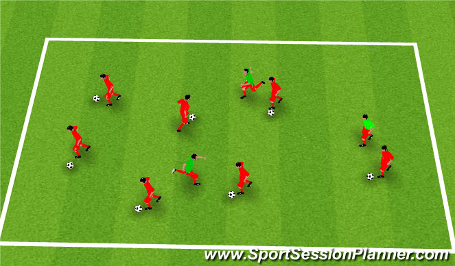 Football/Soccer Session Plan Drill (Colour): Touch Step Dribbling