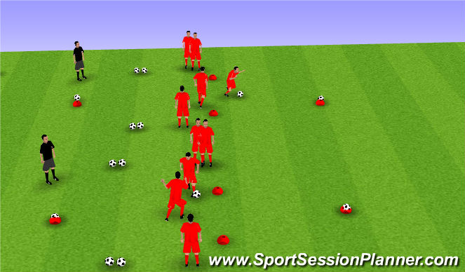 Football/Soccer Session Plan Drill (Colour): Soccer Wars - Change Direction