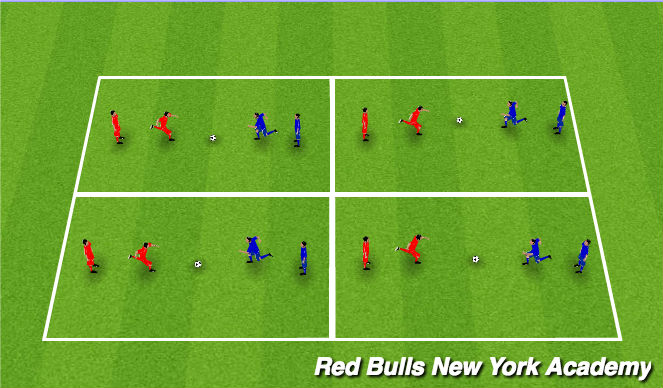 Football/Soccer Session Plan Drill (Colour): 1v1